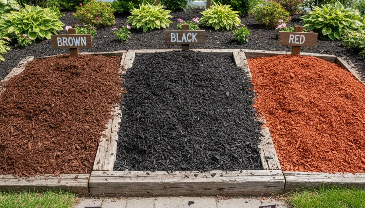 Brown, black, and red mulch color options for Glendale, AZ landscaping projects by Chop Chop Landscaping